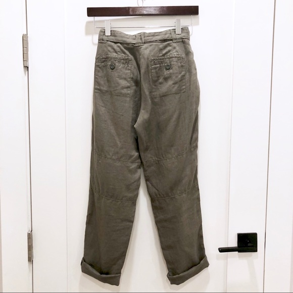 LOFT Olive Cropped Cargo Pants Size 2P - Picture 5 of 8